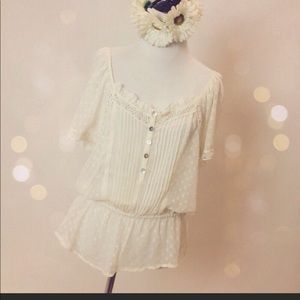 FREE PEOPLE BOHO ROMANTIC LACE TOP URBAN OUTFITTERS DAINTY BLOUSE/TOP